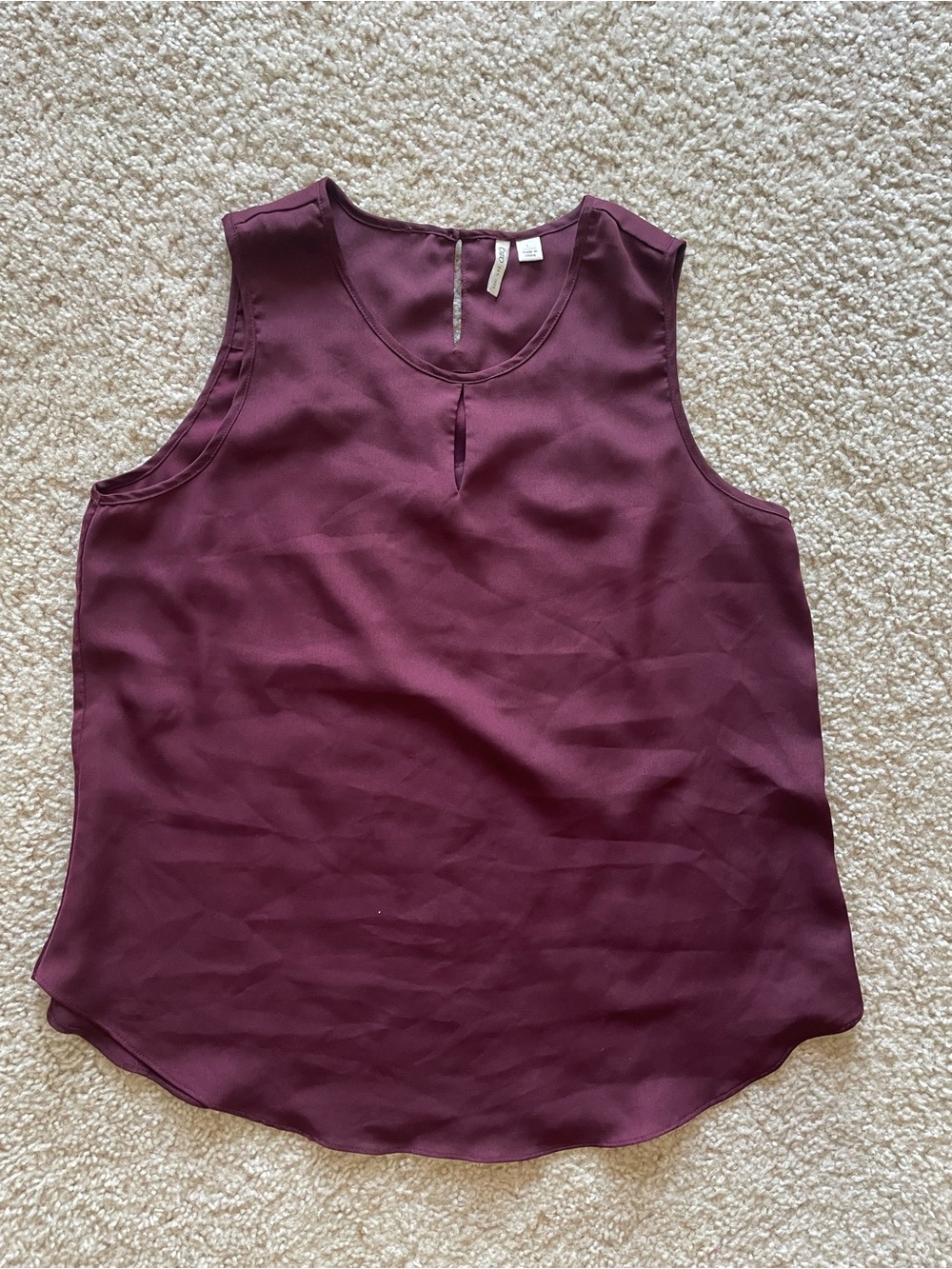 Cato Plum Sleeveless Notch-Front Blouse